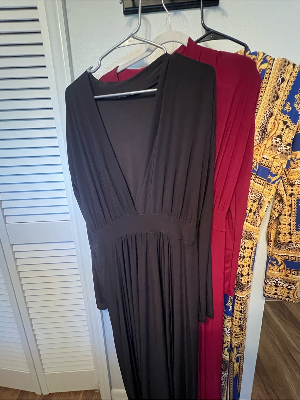 Fashion Nova Black V-Neck Long Sleeve Maxi Dress - Picture 1 of 1